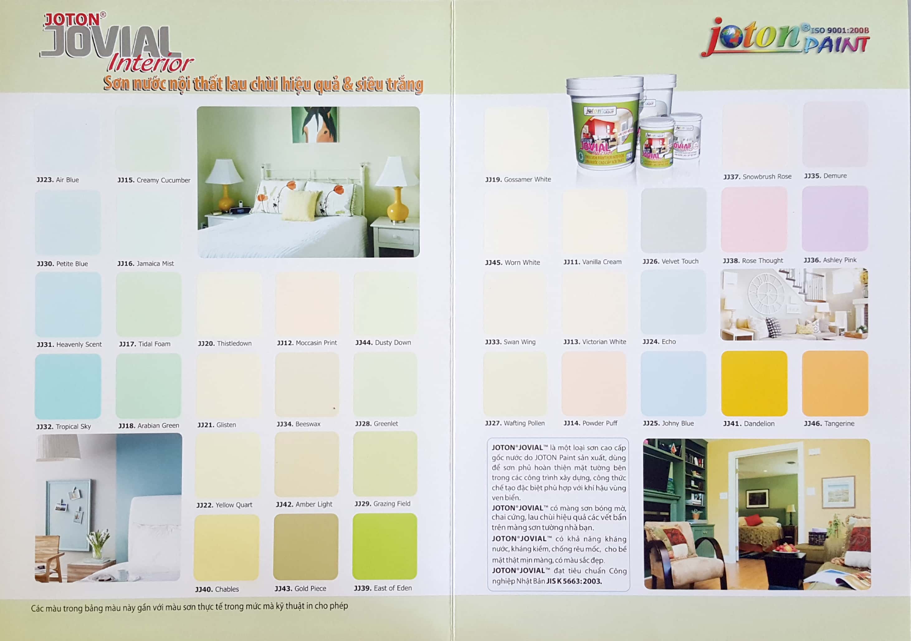 Bảng màu sơn nội thất cao cấp Joton Jovial